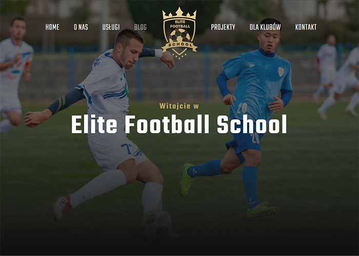 Strona internetowa firmy Elite Football School