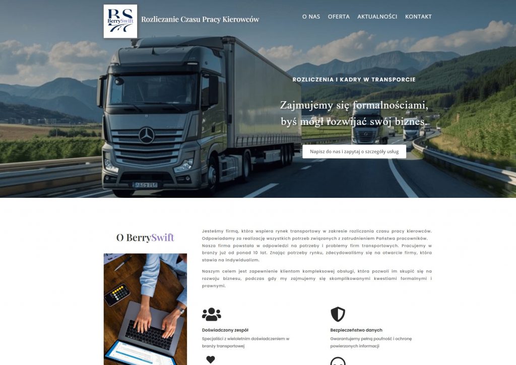 Strona internetowa Berryswift Strona internetowa Berryswift